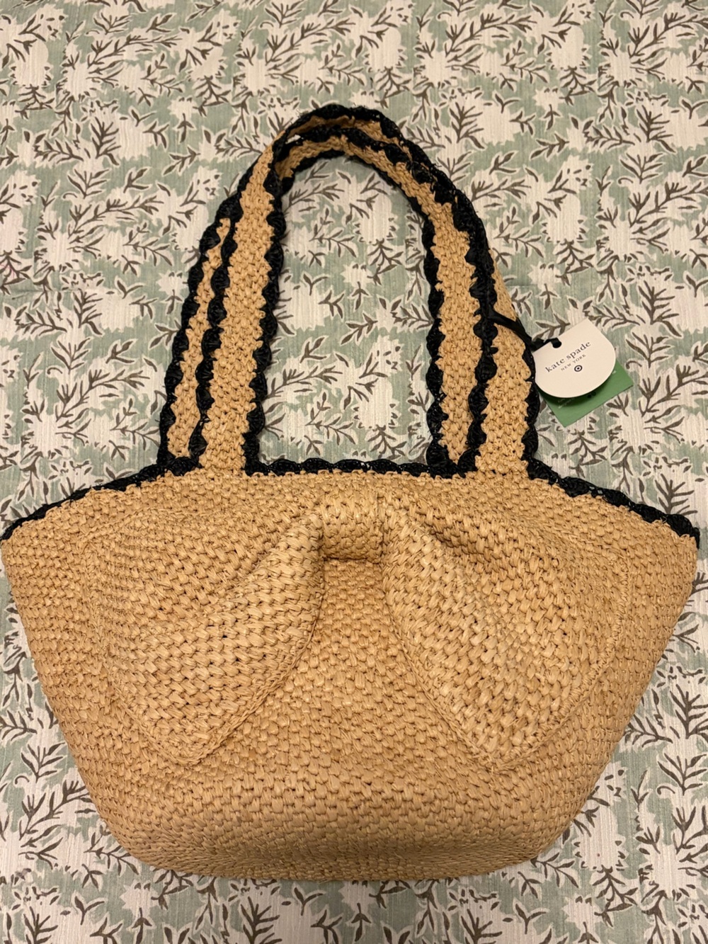 Limited Edition Kate Spade x Target Straw Tote with Bow Detail NWT